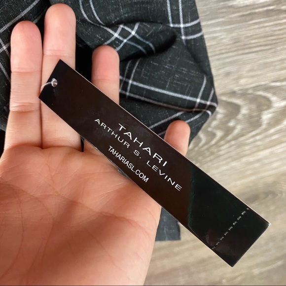 Tahari ASL Open Front Black White Grid Jacket NWT - Picture 9 of 9